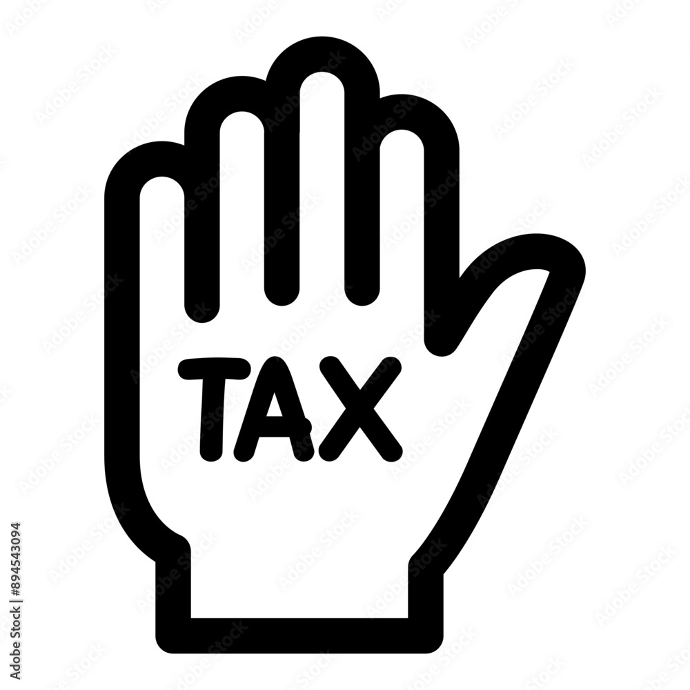 Income tax icon in thin line style. Vector illustration graphic design Income tax icon in thin line style. Vector illustration graphic design