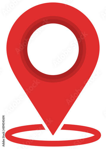 Pin location flat icon illustration isolated on white background.