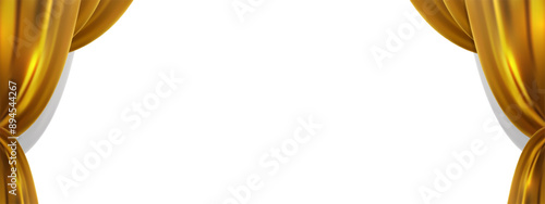 vector gold curtain on transparent background