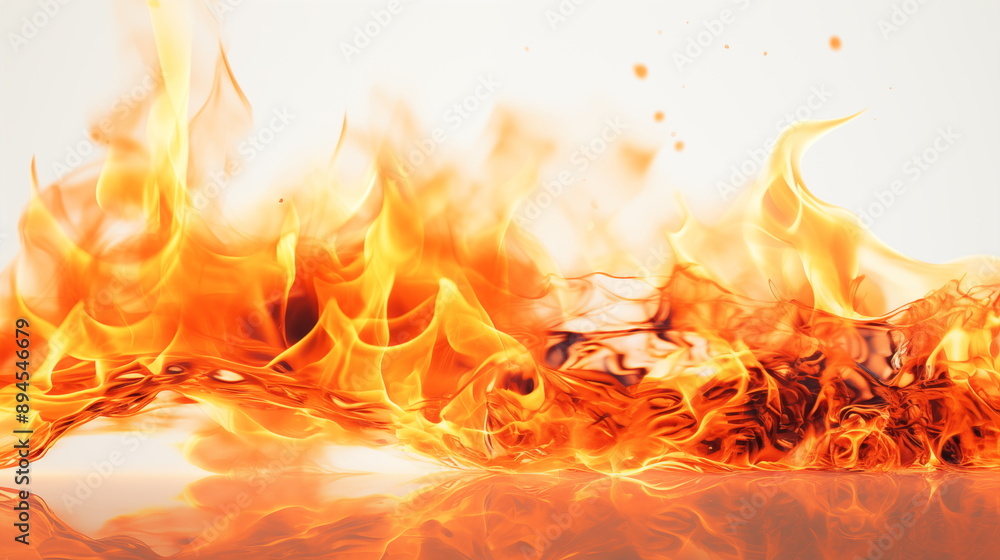 Fototapeta premium Fire and sparks on white background. AI Generative.
