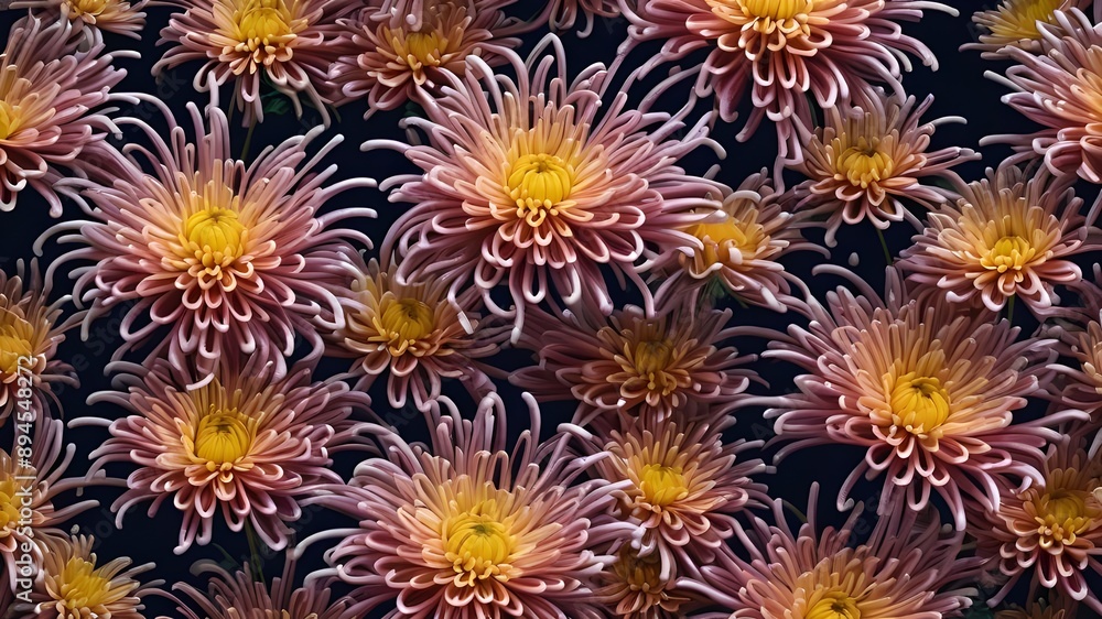 Chrysanthemum Pattern Background with Elegant Floral Design Chrysanthemum Pattern Background with Elegant Floral Design