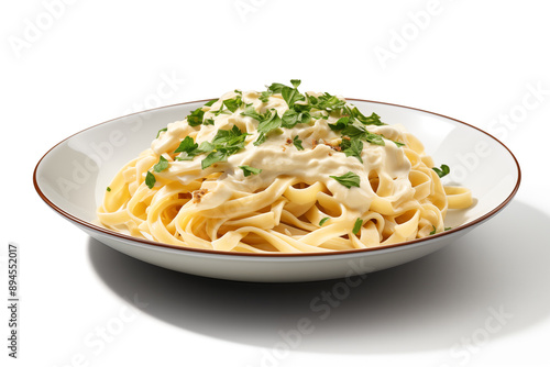 pasta with parmesan cheese isolated on white background