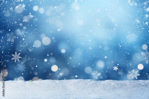 Wallpaper Mural winter background with falling snow and bokeh. christmas background Torontodigital.ca