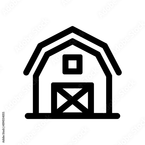 Barn icon in thin line style. Vector illustration graphic design