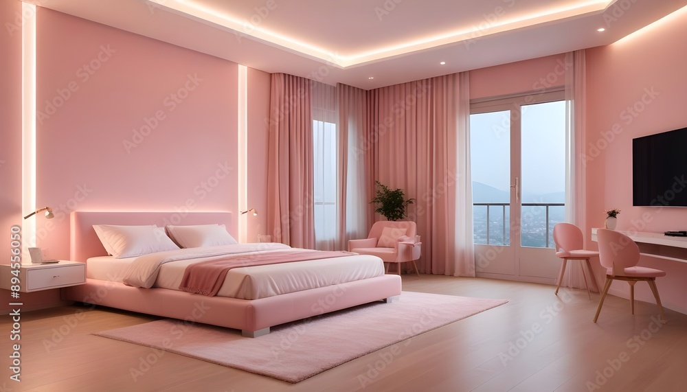 Fototapeta premium Photo interior modern design room 3d illustration