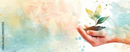 Ethical banking services, fair trade finance growth, watercolor style