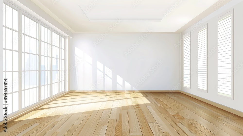 Empty Living Room with Walls, Floors, and Windows Only - Wallpaper Vector Illustration Empty Living Room with Walls, Floors, and Windows Only - Wallpaper Vector Illustration