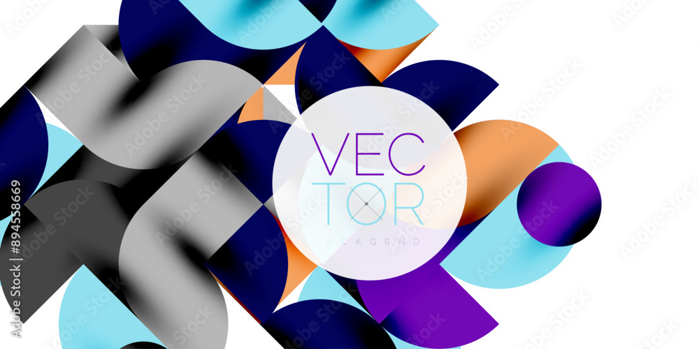 Shadow effect shiny circles and round triangles geometric modern art. Vector Illustration For Wallpaper, Banner, Background, Card, Book Illustration, landing page Shadow effect shiny circles and round triangles geometric modern art. Vector Illustration For Wallpaper, Banner, Background, Card, Book Illustration, landing page