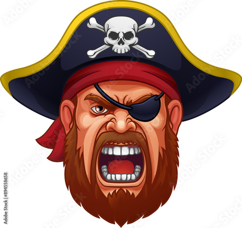 A pirate captain angry masc...