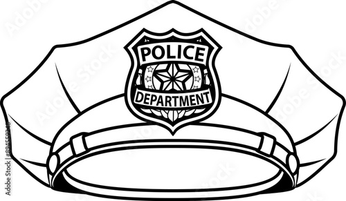 A police man, policeman cop hat or cap cartoon icon