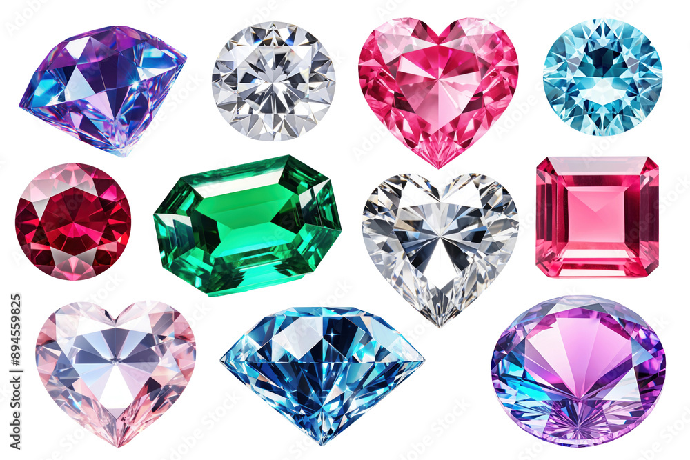 PNG gemstone set, transparent background PNG gemstone set, transparent background