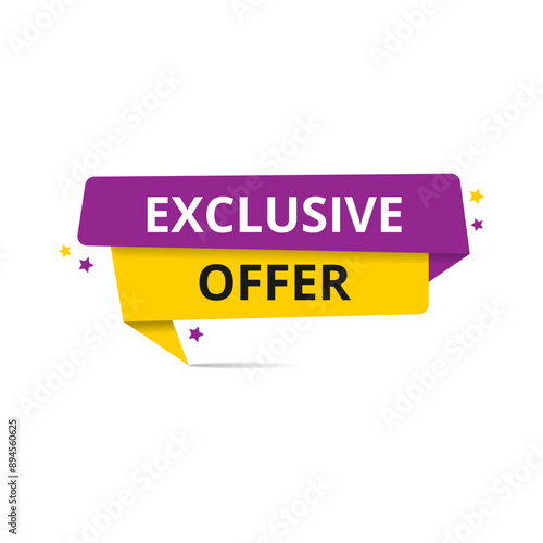 Vector illustration modern exclusive offer banner, Isolated web element.