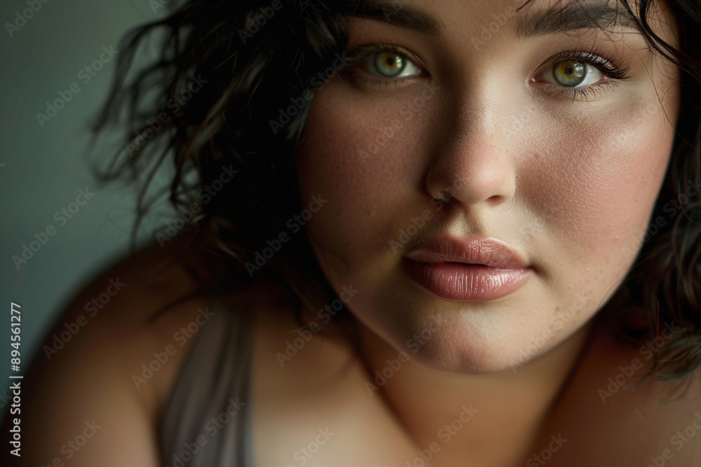 Fototapeta premium Generated with AI image of bodypositive overweight woman plus size model