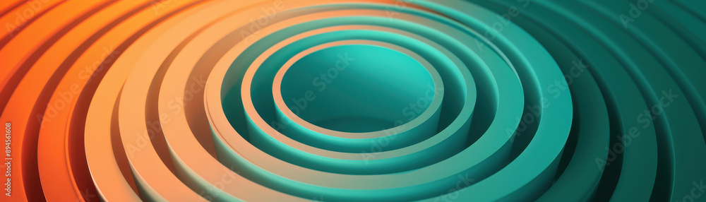 Obraz premium A mesmerizing abstract design featuring concentric circles and a single drop, evoking tranquility and depth in vibrant colors.
