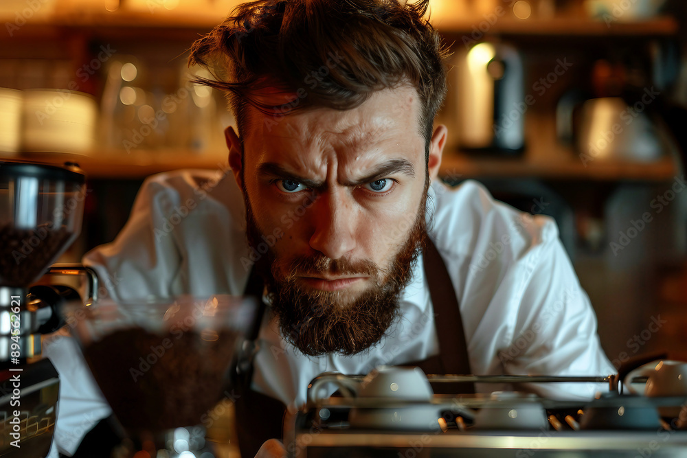 Modern classic interior coffee shop with friendly barista tasty takeout drink, Generative AI Modern classic interior coffee shop with friendly barista tasty takeout drink, Generative AI