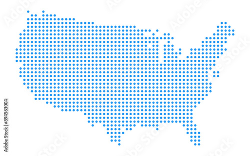 america map made of dot pattern
