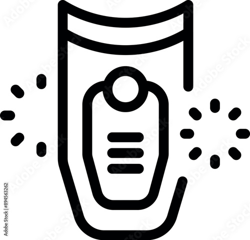 Car key icon with signal showing, using wireless technology for locking and unlocking doors