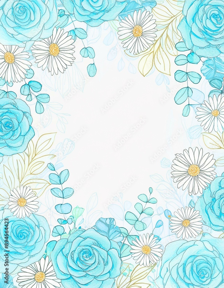 background with flowers border frame background with flowers border frame
