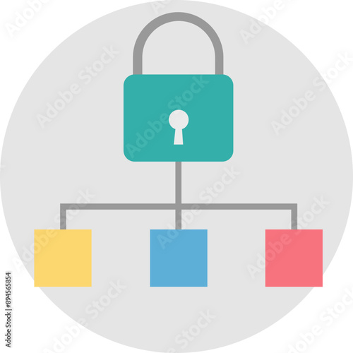 Secure Hierarchy vector icon in background style 