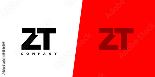Letter Z and T, ZT logo design template. Minimal monogram initial based logotype.