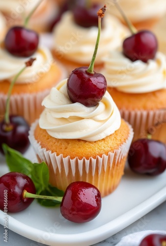 Cherry Topped Cupcakes