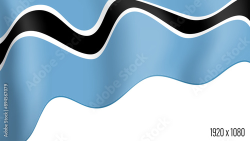 Botswana country flag realistic independence day background. Botswana commonwealth banner in motion waving, fluttering in wind. Festive patriotic HD format template for independence day