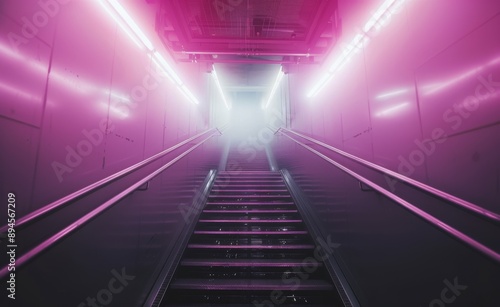 Neon Lights in Urban Underpass