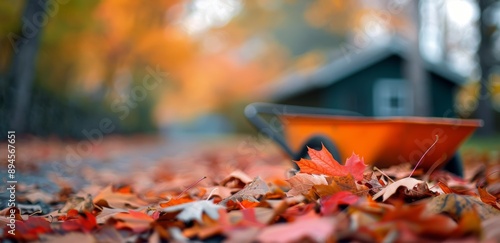 Fallen Leaves in Autumn Yard