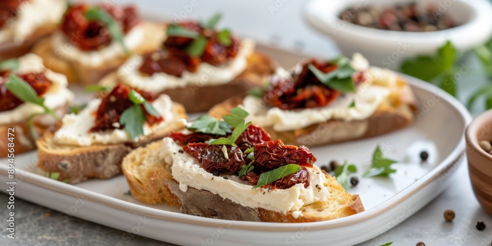 Bruschetta With Sun-Dried Tomatoes and Basil Bruschetta With Sun-Dried Tomatoes and Basil