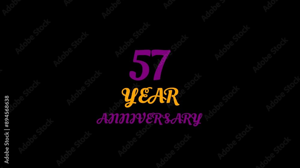 57 Year Anniversary Text Animation 57 Year Anniversary Text Animation