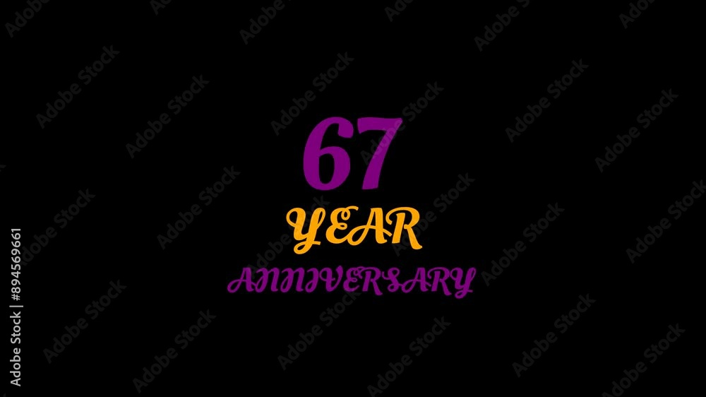 67 Year Anniversary Text Animation 67 Year Anniversary Text Animation