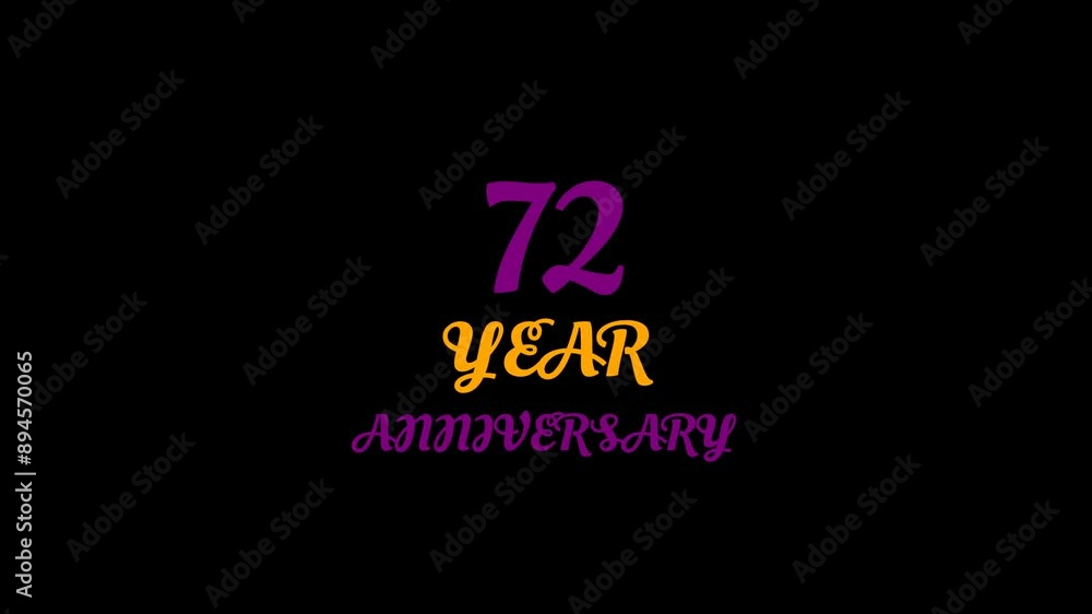 72 Year Anniversary Text Animation 72 Year Anniversary Text Animation
