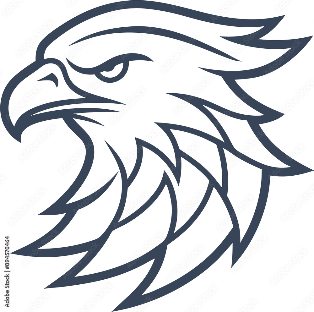Majestic bald eagle logo exudes power. Majestic bald eagle logo exudes power.