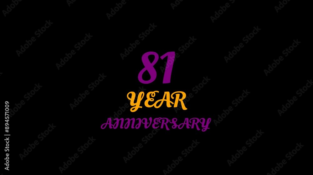 81 Year Anniversary Text Animation 81 Year Anniversary Text Animation