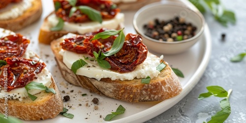 Bruschetta With Sun-Dried Tomatoes and Basil