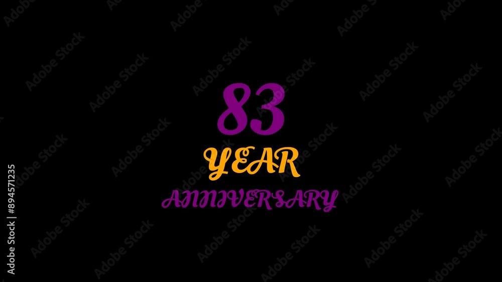 83 Year Anniversary Text Animation 83 Year Anniversary Text Animation