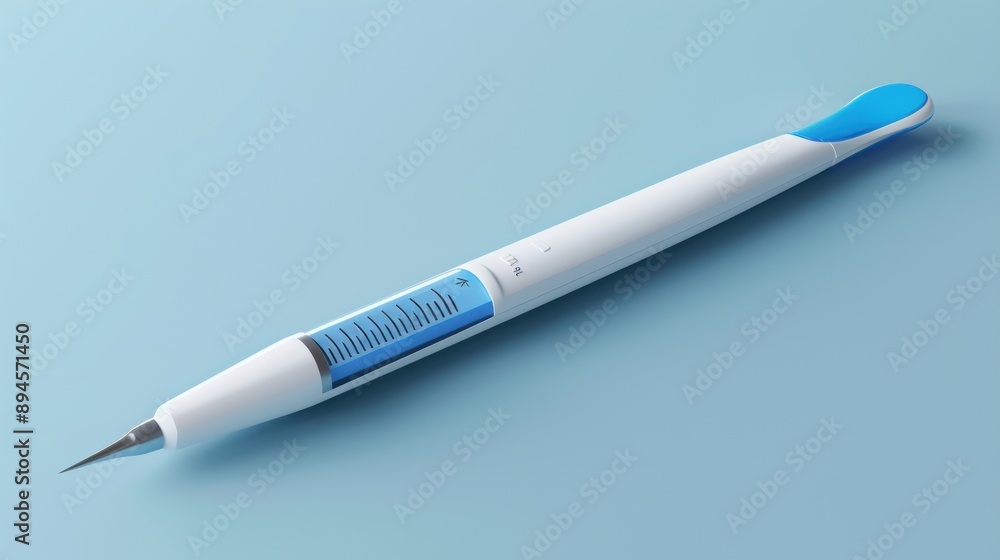 Minimal 3D illustration of a medical thermometer on a plain background. The thermometer is rendered with high detail, showcasing its digital display and sleek design, set against a clean, uncluttered Minimal 3D illustration of a medical thermometer on a plain background. The thermometer is rendered with high detail, showcasing its digital display and sleek design, set against a clean, uncluttered