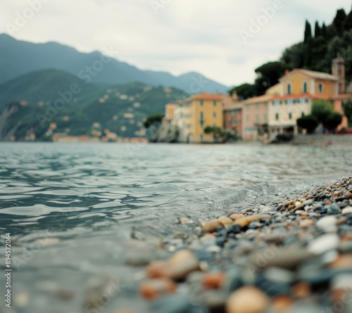 Coastal Village Shoreline With Clear Water