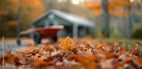 Fallen Leaves in Autumn Yard