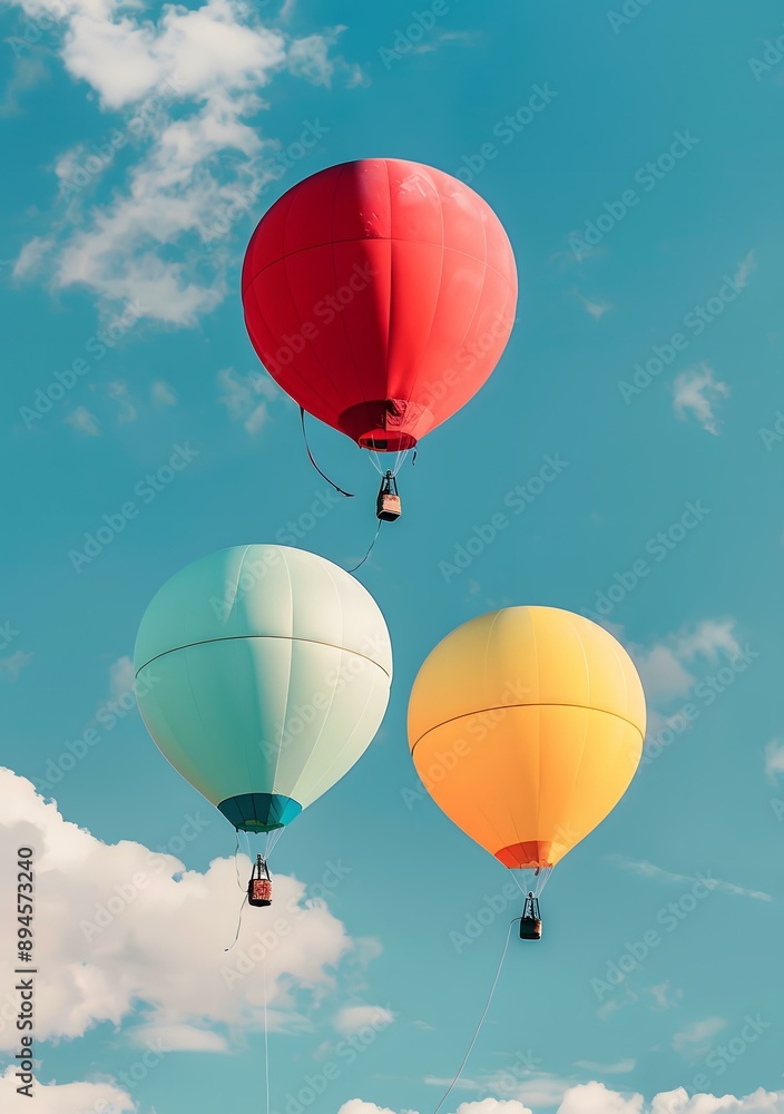 Fototapeta premium Colorful Hot Air Balloons Flying in the Sky