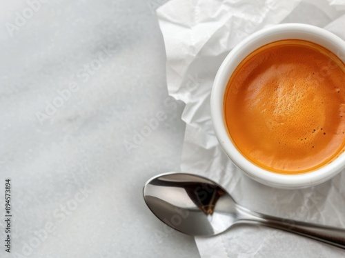 Espresso Cup on White Paper