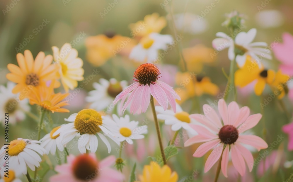 Fototapeta premium Wildflowers in Summer Sunlight