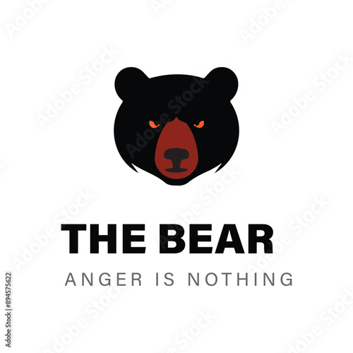 bear face angry icon logo