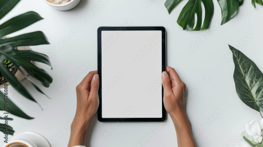 User-Friendly Focus: Black Tablet Mockup Stock Photo User-Friendly Focus: Black Tablet Mockup Stock Photo