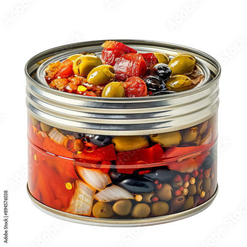 vegetables in glass jar photo