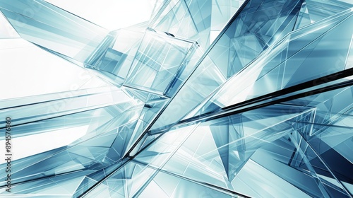 Modern Glass Building Abstract Background: Geometric Shapes for Contemporary Feel