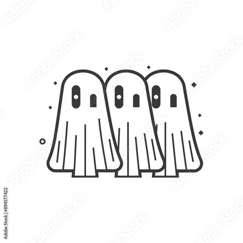 Three ghosts in a row ready to spook you