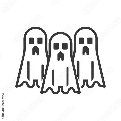 Three friendly ghosts ready for Halloween