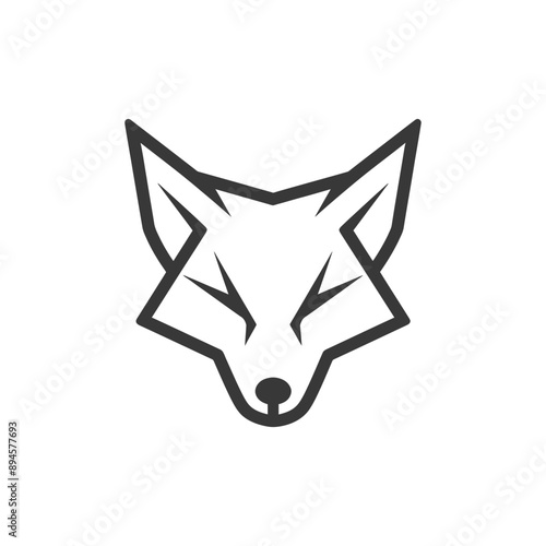 bold and simple fox head design The sharp lines and geometric shapes