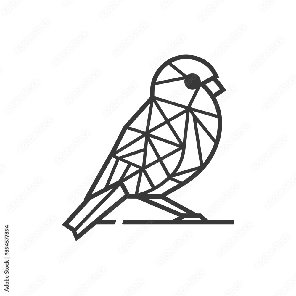 Geometrically Designed Bird Rests on a Branch Geometrically Designed Bird Rests on a Branch